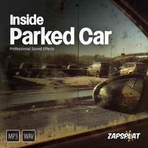 Inside parked car, traffic passing sound effects