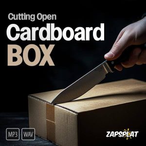 Cutting open cardboard box sound effects