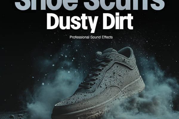 Footsteps, shoe scuffs in dusty dirt sound effects